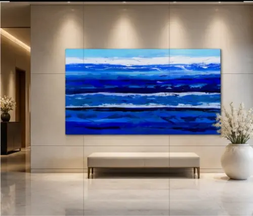 Quadros Pintura Abstrato Moderno Águas Oceano Black Friday