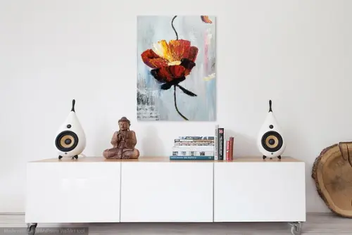 Quadros Pintura Abstrato Moderno Papoulas Black Friday