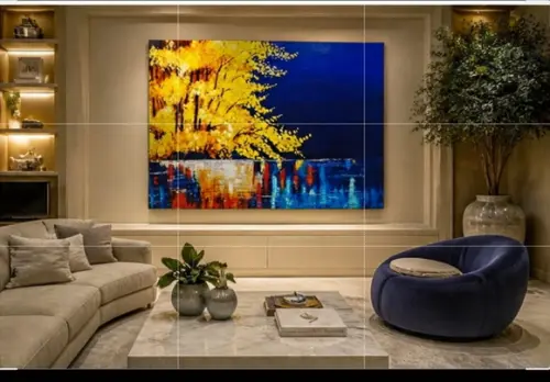 Quadros Pintura Abstrato Moderno Yelow Blue Black Friday