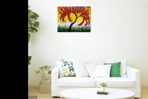 Quadros Pintura em Tela Abstrato Árvore da Vida Black Friday