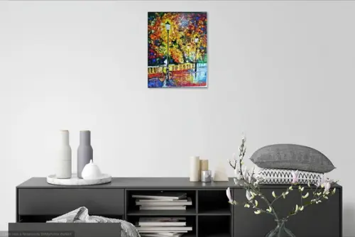 Quadros Pintura em Tela Abstrato Bicicleta Presente de Natal