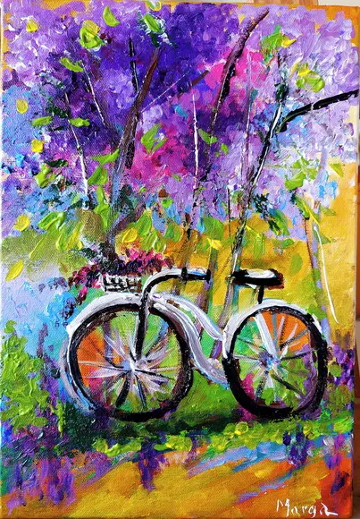 Quadros Pintura em Tela Abstrato Ciclista Esportes Bicicleta