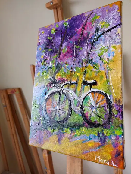 Quadros Pintura em Tela Abstrato Ciclista Esportes Bicicleta