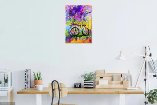 Quadros Pintura em Tela Abstrato Ciclista Esportes Bicicleta