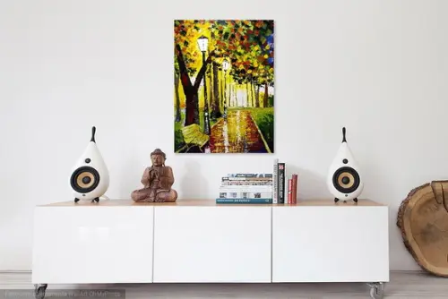 Quadros Pintura em Tela Abstrato Moderno Banco Black Friday
