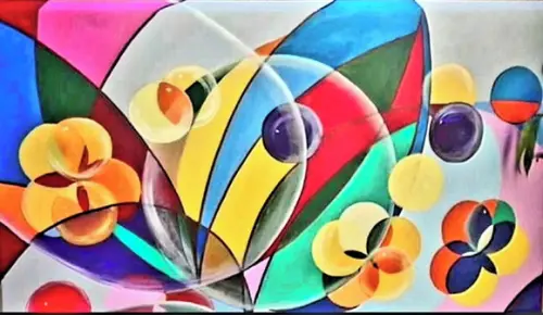 Quadros Pintura em Tela Abstrato Moderno Bolhas de Sabão