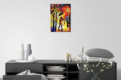 Quadros Pintura em Tela Abstrato Moderno Dançando na Chuva