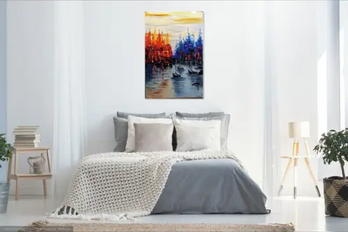 Quadros Pintura em Tela Abstrato Moderno Marina Black Friday
