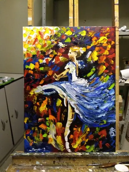 Quadros Pintura em Tela Abstrato Moderno Mulher Bailarina