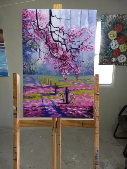 Quadros Pintura em Tela Alvorada Cor de Rosa Black Friday