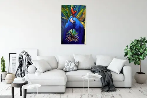 Quadros Pintura em Tela Amazônia Araras Azuis Black Friday
