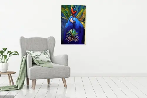 Quadros Pintura em Tela Amazônia Araras Azuis Black Friday