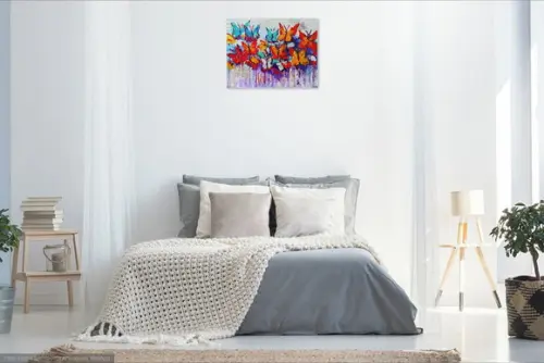 Quadros Pintura em Tela Animais Borboleta Abstrato Moderno