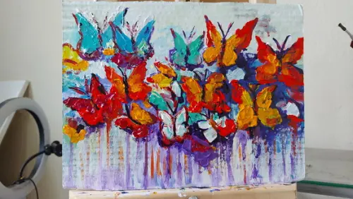 Quadros Pintura em Tela Animais Borboleta Abstrato Moderno