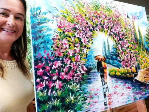 Quadros Pintura em Tela Arco de Flores Presente de Natal