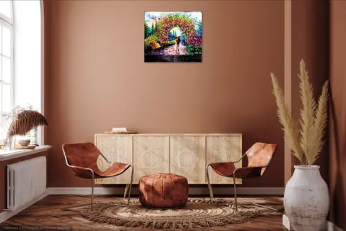 Quadros Pintura em Tela Arco de Flores Presente de Natal