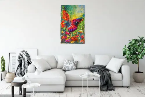 Quadros Pintura em Tela Borboleta Colorida Black Friday