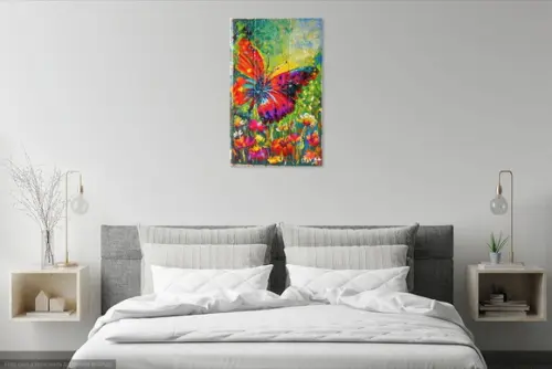 Quadros Pintura em Tela Borboleta Colorida Black Friday