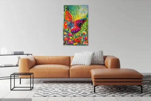 Quadros Pintura em Tela Borboleta Colorida Black Friday