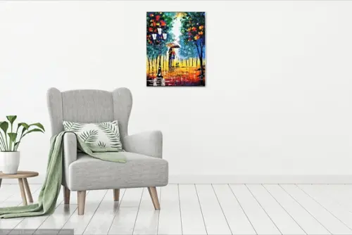 Quadros Pintura em Tela Casal com Cachorro Presente de Natal