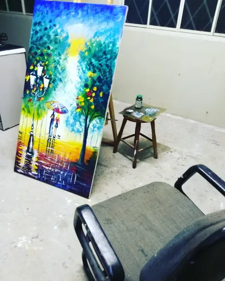 Quadros Pintura em Tela Casal com Cachorro Presente de Natal