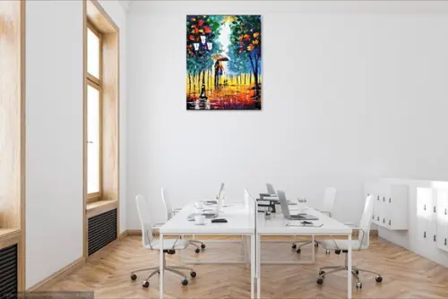 Quadros Pintura em Tela Casal com Cachorro Presente de Natal