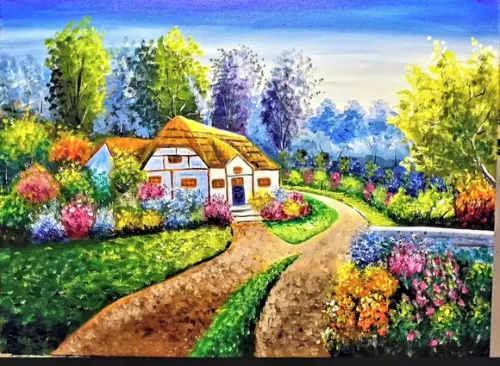Quadros Pintura em Tela Casario Casa Francesa Black Friday