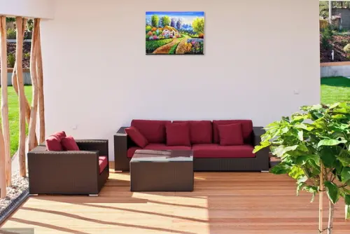Quadros Pintura em Tela Casario Casa Francesa Black Friday