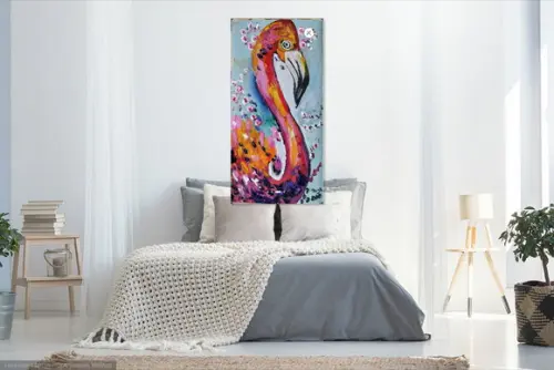 Quadros Pintura em Tela Cisne Ave Animais Aquarela Abstrato