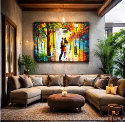 Quadros Pintura em Tela Dançando na Chuva Black Friday