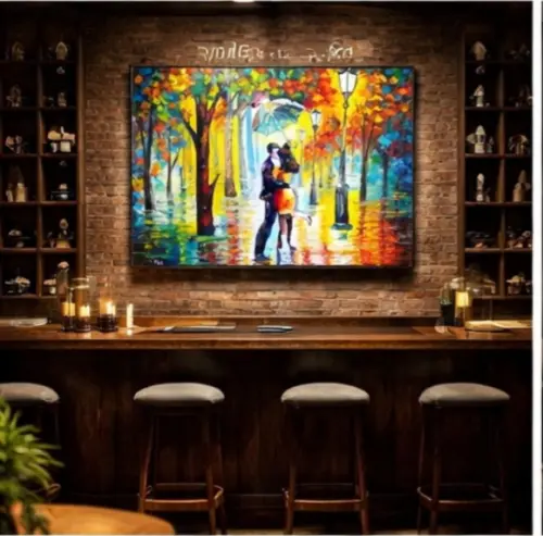 Quadros Pintura em Tela Dançando na Chuva Black Friday