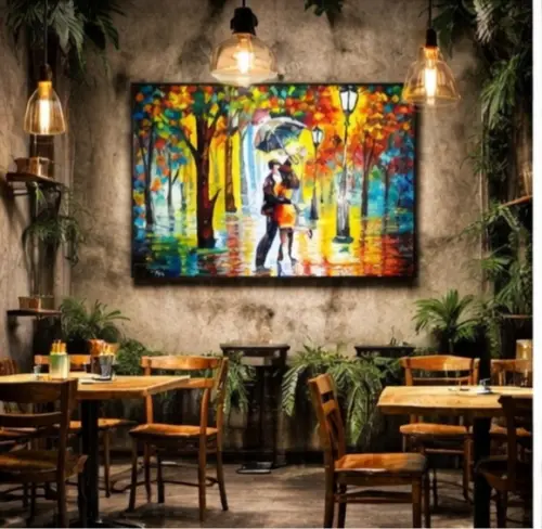 Quadros Pintura em Tela Dançando na Chuva Black Friday