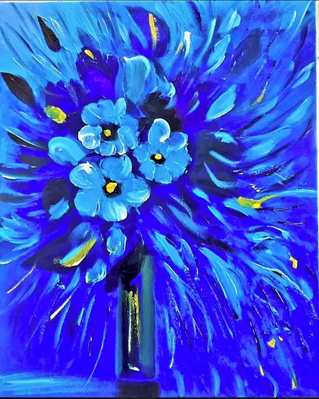Quadros Pintura em Tela Floral Abstrato Moderno Black Friday