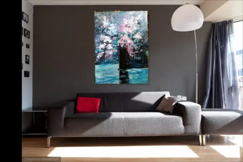 Quadros Pintura em Tela Floral Abstrato Moderno Love In Rose