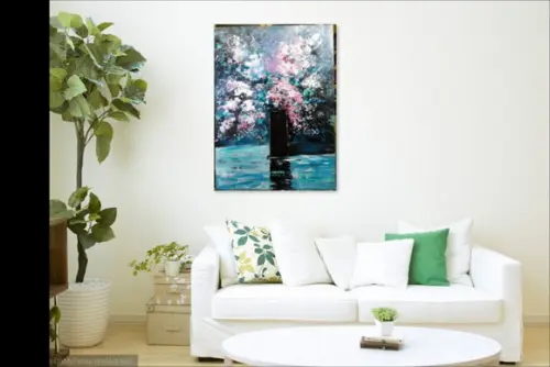 Quadros Pintura em Tela Floral Abstrato Moderno Love In Rose