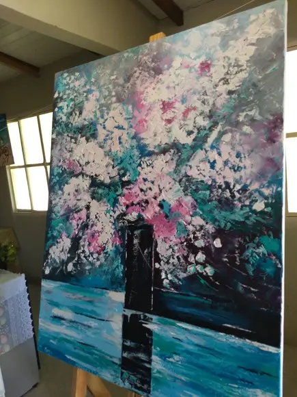 Quadros Pintura em Tela Floral Abstrato Moderno Love In Rose