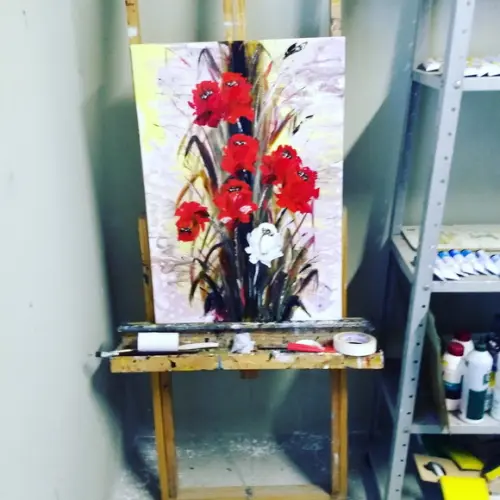 Quadros Pintura em Tela Floral Abstrato Tulípas Black Friday