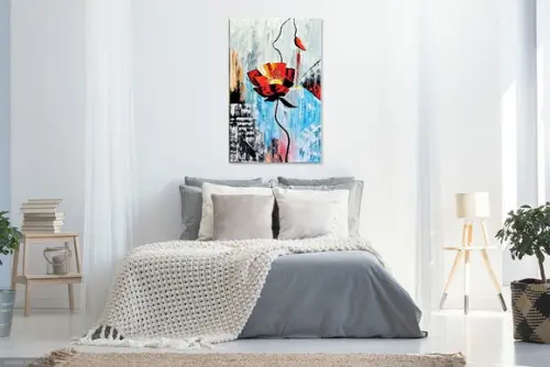 Quadros Pintura em Tela Floral Moderno Papoulas Black Friday