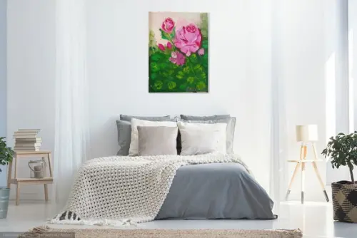 Quadros Pintura em Tela Floral Rosas Black Friday