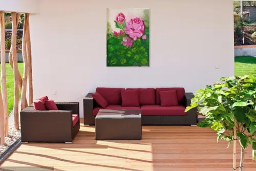 Quadros Pintura em Tela Floral Rosas Black Friday