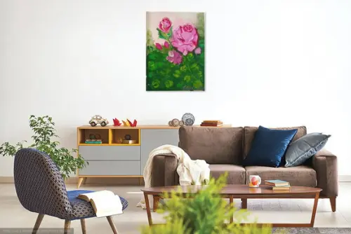 Quadros Pintura em Tela Floral Rosas Black Friday