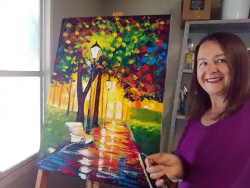 Quadros Pintura em Tela Paisagem Abstrato Black Friday