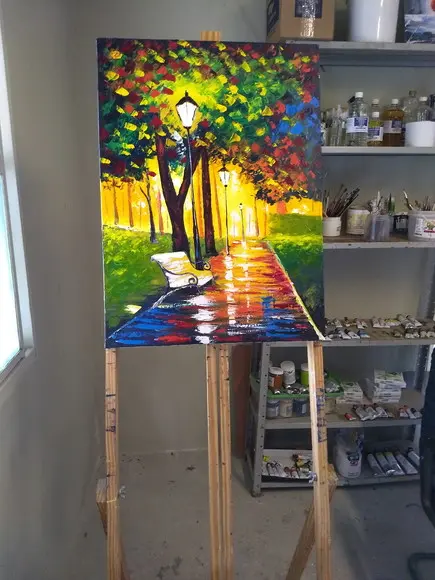 Quadros Pintura em Tela Paisagem Abstrato Black Friday