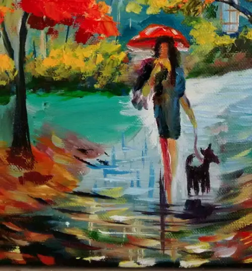 Quadros Pintura em Tela Paisagem Abstrato Moderno Pet Lovers