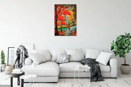Quadros Pintura em Tela Paisagem Abstrato Moderno Pet Lovers