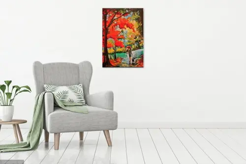 Quadros Pintura em Tela Paisagem Abstrato Moderno Pet Lovers