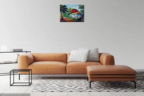 Quadros Pintura em Tela Paisagem Caminho de Casa Bambuzal