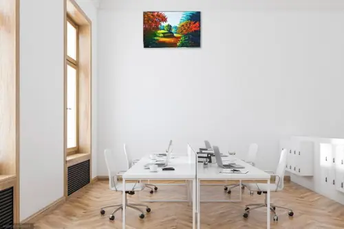 Quadros Pintura em Tela Paisagem Caminho de Casa Cipreste