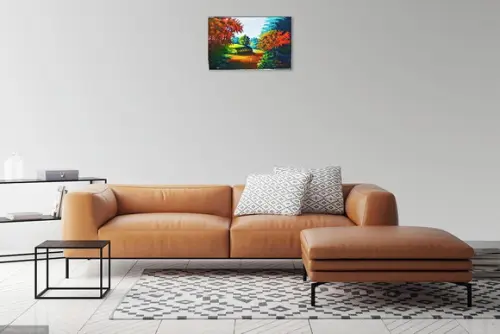 Quadros Pintura em Tela Paisagem Caminho de Casa Cipreste