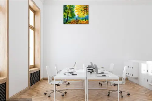 Quadros Pintura em Tela Paisagem Caminho Folhas pelo Chão